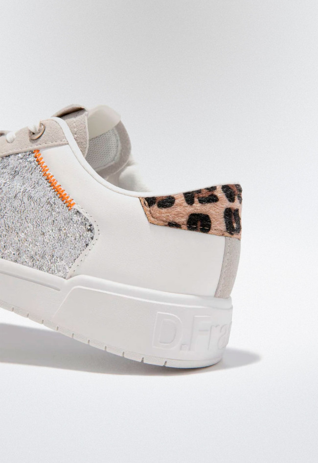 Deportivo glitter de mujer plata D. Franklin Court V2 Tennis Basic Glitter Silver Leo