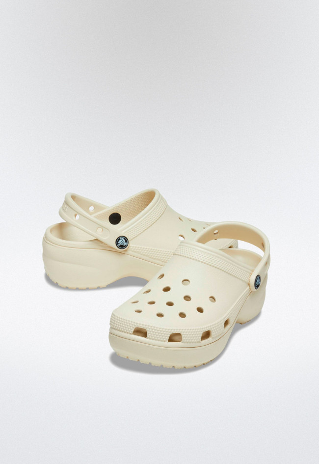 Zueco de mujer beige  CROCS 206750 classic platform