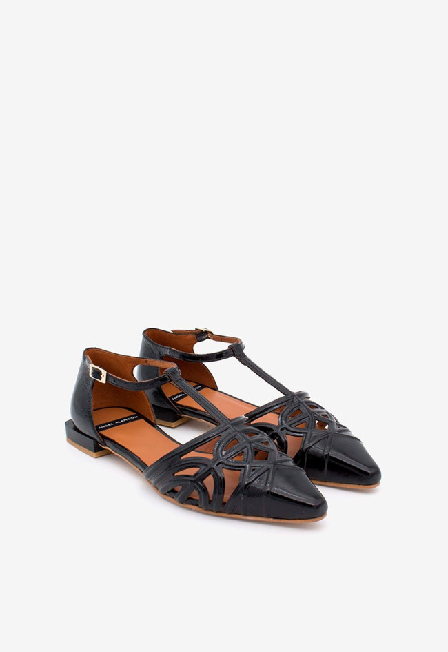 Zapato bailarina de mujer negro Alarcón 24001-530b
