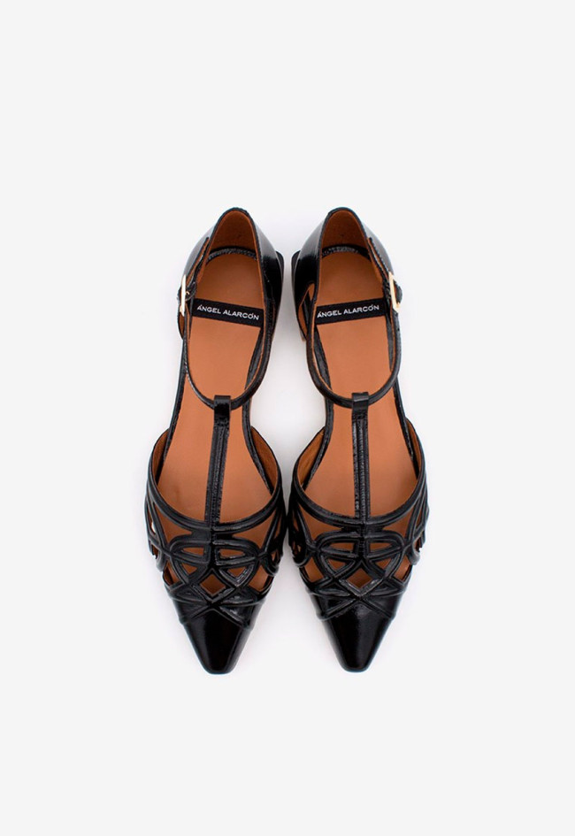 Zapato bailarina de mujer negro Alarcón 24001-530b