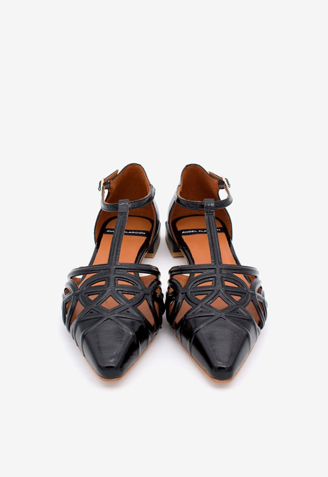 Zapato bailarina de mujer negro Alarcón 24001-530b