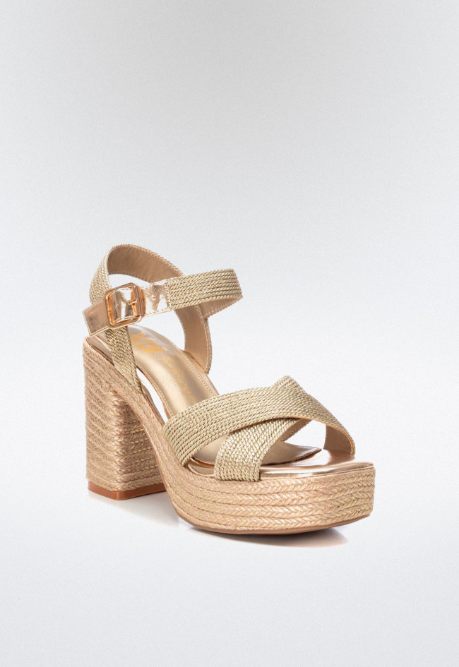 Sandalia esparto de mujer oro Xti 142741