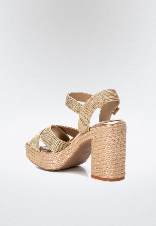 Sandalia esparto de mujer oro Xti 142741