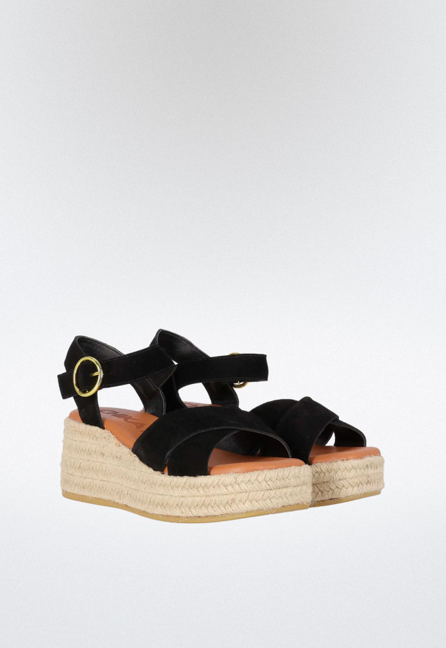 Alpargata de esparto de mujer negro Chika 10 new bonita 03 vas