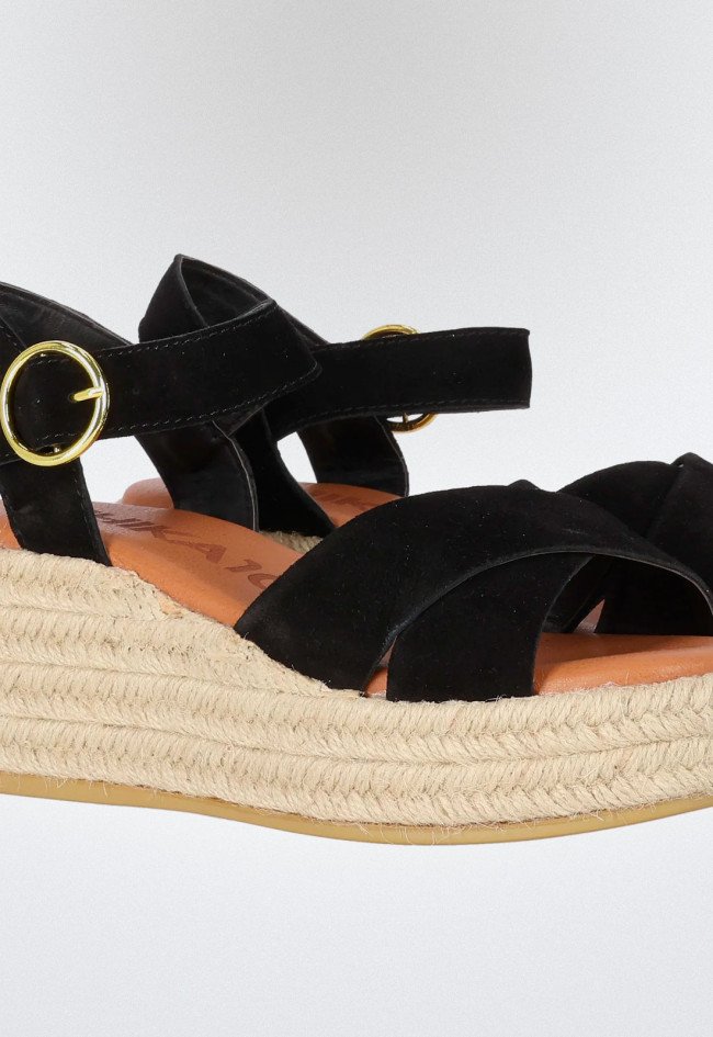 Alpargata de esparto de mujer negro Chika 10 new bonita 03 vas