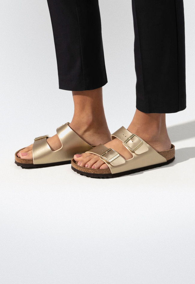 Sandalia hebillas de mujer oro Birkenstock arizona bf