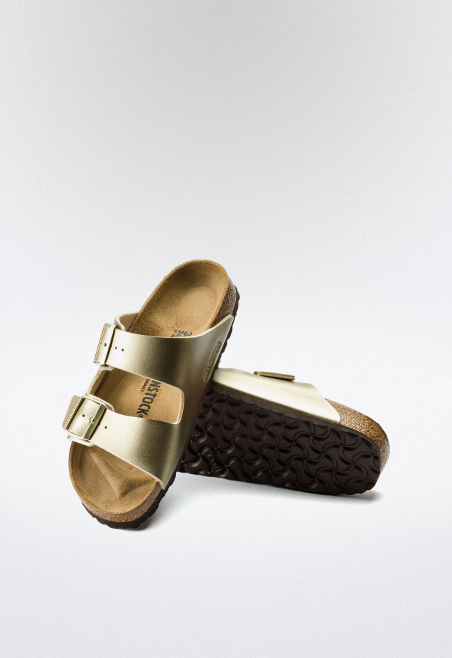 Sandalia hebillas de mujer oro Birkenstock arizona bf