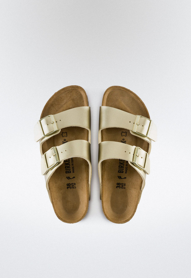 Sandalia hebillas de mujer oro Birkenstock arizona bf