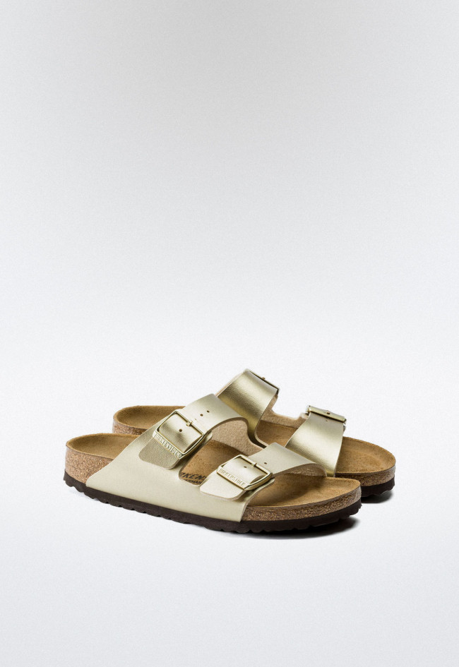 Sandalia hebillas de mujer oro Birkenstock arizona bf