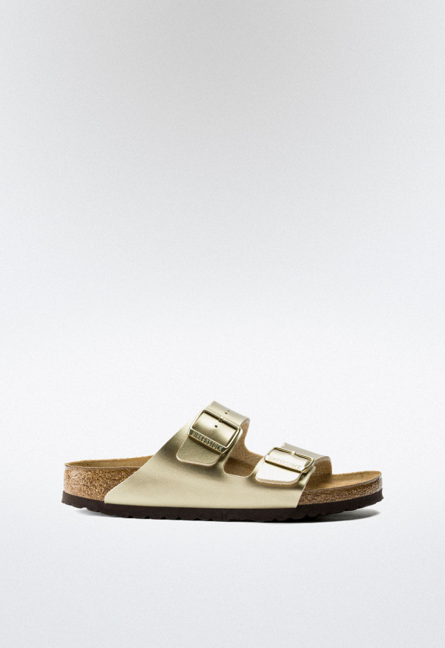 Sandalia hebillas de mujer oro Birkenstock arizona bf