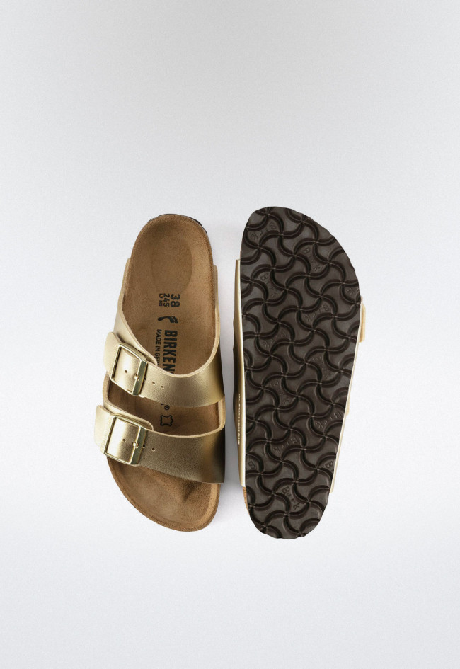 Sandalia hebillas de mujer oro Birkenstock arizona bf