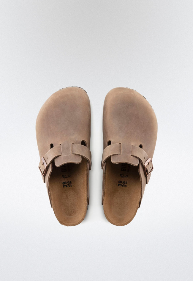 Zueco de hombre tostado Birkenstock boston leoi