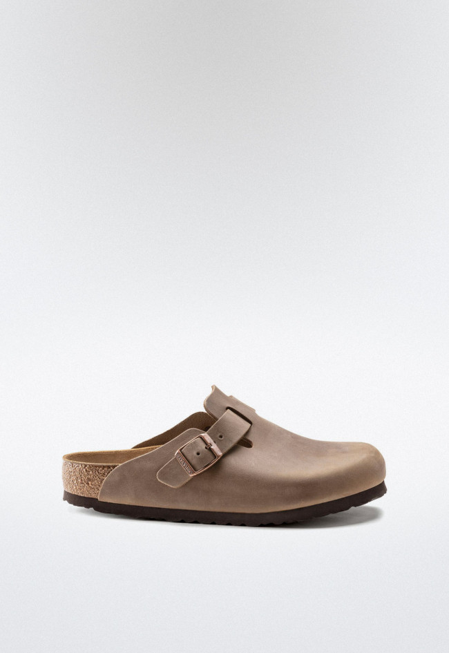 Zueco de hombre tostado Birkenstock boston leoi
