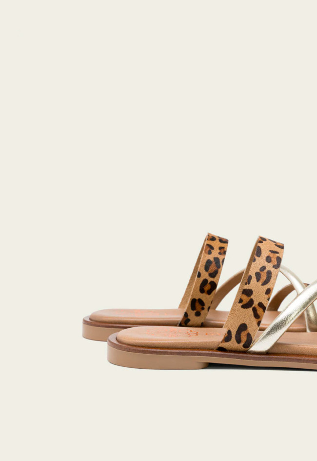 Sandalia de mujer leopardo Porronet 3091