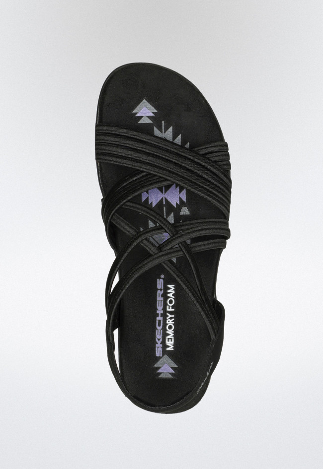 Sandalia deportiva de mujer negro Skechers 163185