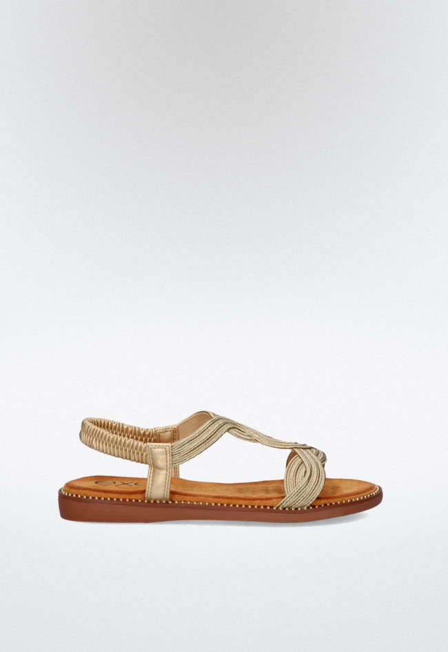 Sandalia plana de mujer oro EXE zf1982-f6