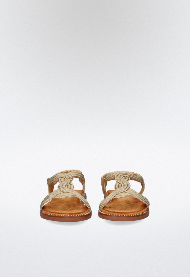 Sandalia plana de mujer oro EXE zf1982-f6