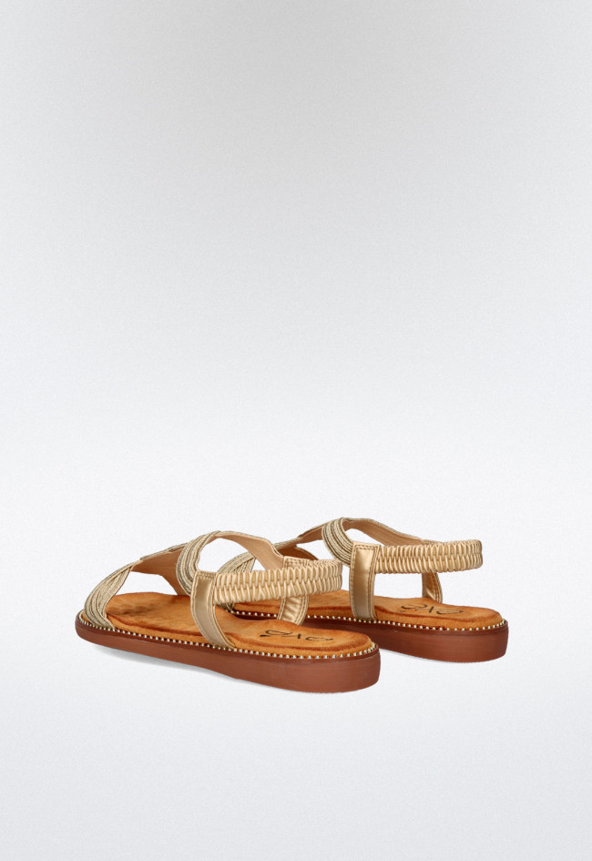 Sandalia plana de mujer oro EXE zf1982-f6