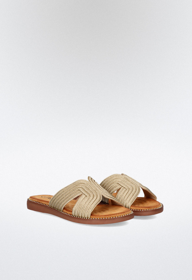 Sandalia plana de mujer oro EXE zf1982-f5