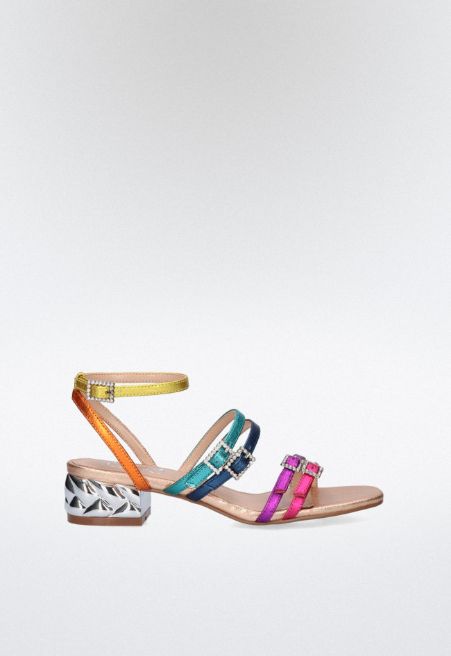 Sandalia tacón de mujer multicolor EXE katy-237