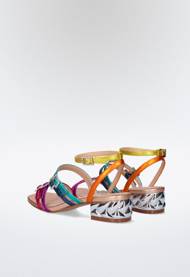 Sandalia tacón de mujer multicolor EXE katy-237