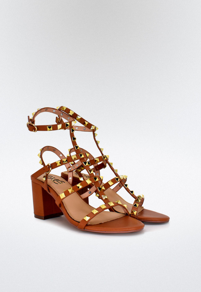 Sandalia tachas de mujer cuero EXE adele-514