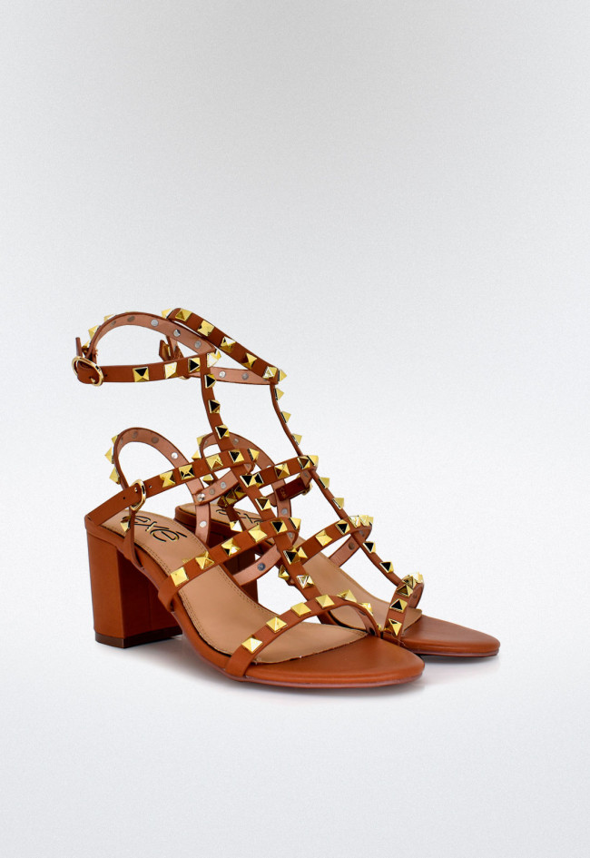Sandalia tachas de mujer cuero EXE adele-514