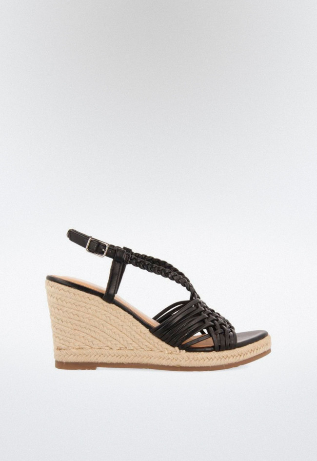 Sandalia esparto de mujer negro Gioseppo glide