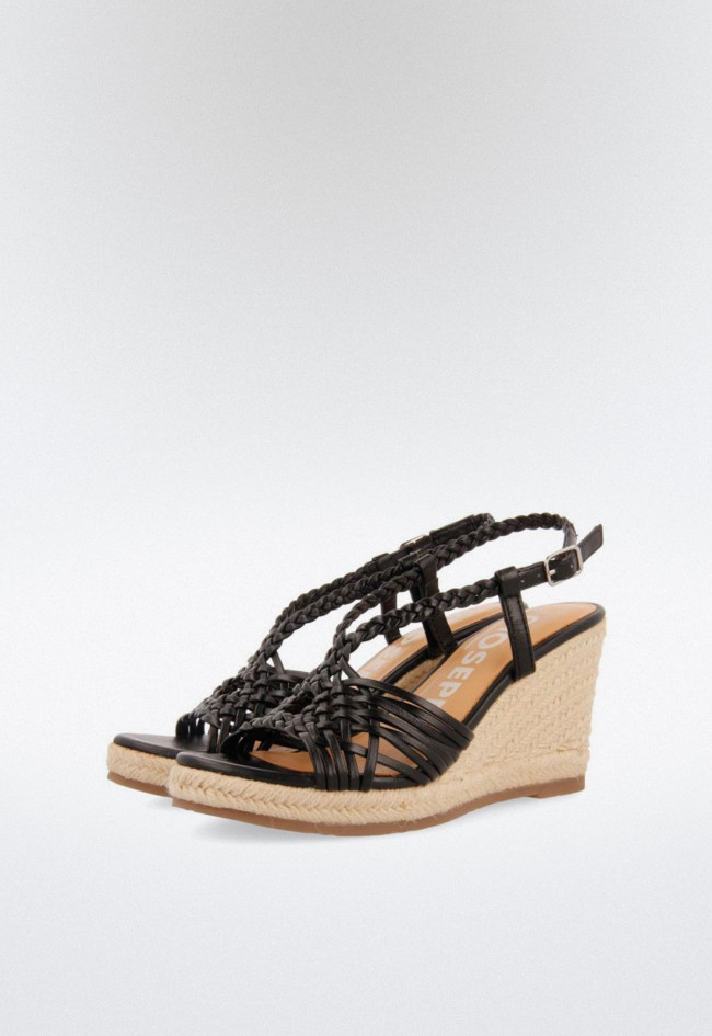 Sandalia esparto de mujer negro Gioseppo glide