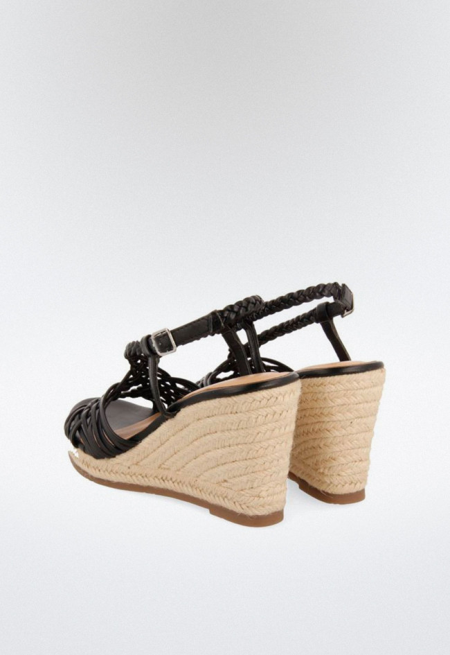 Sandalia esparto de mujer negro Gioseppo glide
