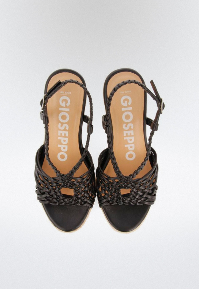 Sandalia esparto de mujer negro Gioseppo glide