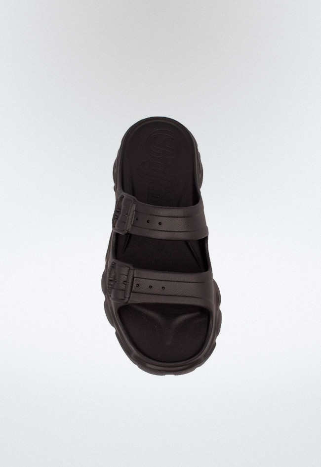 Sandalia plataforma de mujer negro Buffalo sandalia cld ari slide