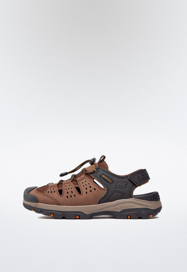 Sandalia de hombre marrón Skechers 205113