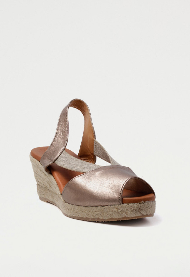 Alpargata esparto de mujer bronce Shiny 5024