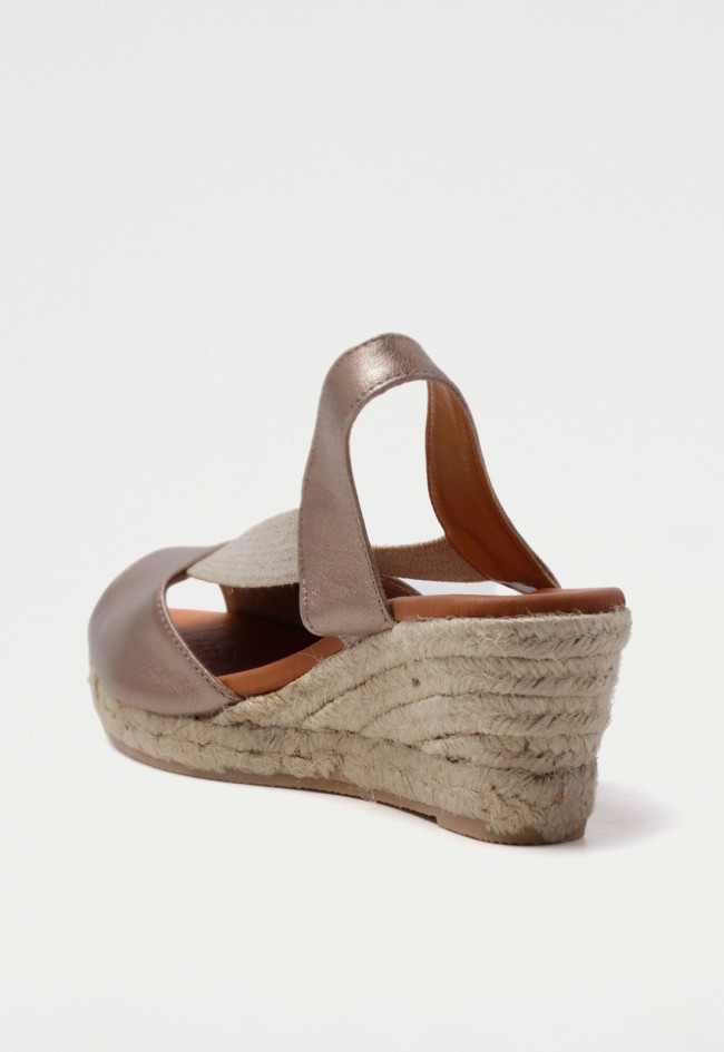 Alpargata esparto de mujer bronce Shiny 5024