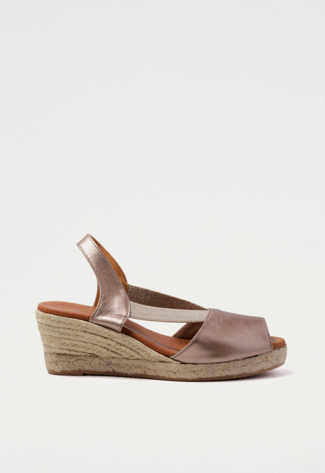 Alpargata esparto de mujer bronce Shiny 5024