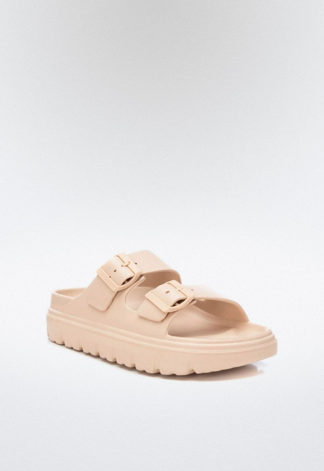 Sandalia hebillas de mujer beige Xti 142550