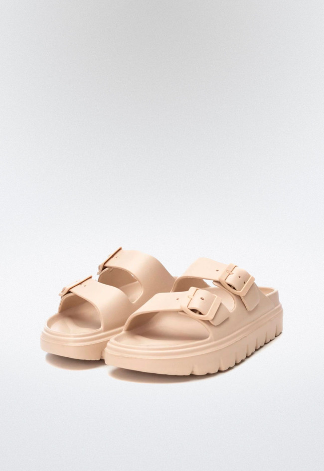 Sandalia hebillas de mujer beige Xti 142550