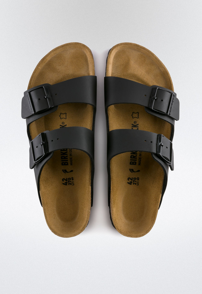 Sandalia doble correa de hombre negro Birkenstock arizona bf