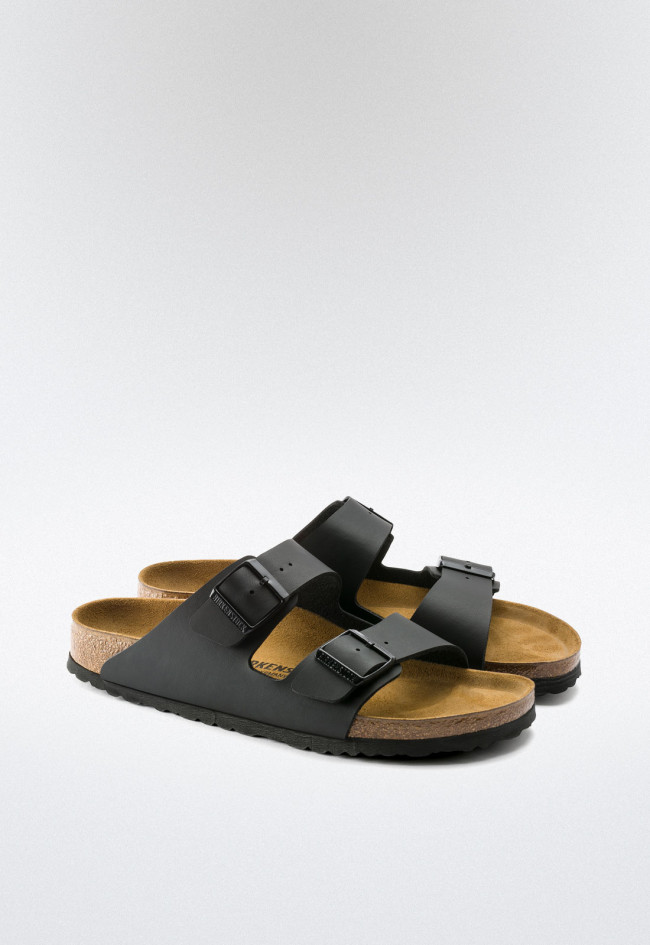 Sandalia doble correa de hombre negro Birkenstock arizona bf