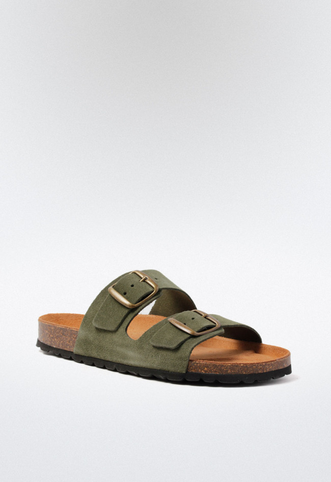 Sandalia hebillas de hombre verde VAS 3195