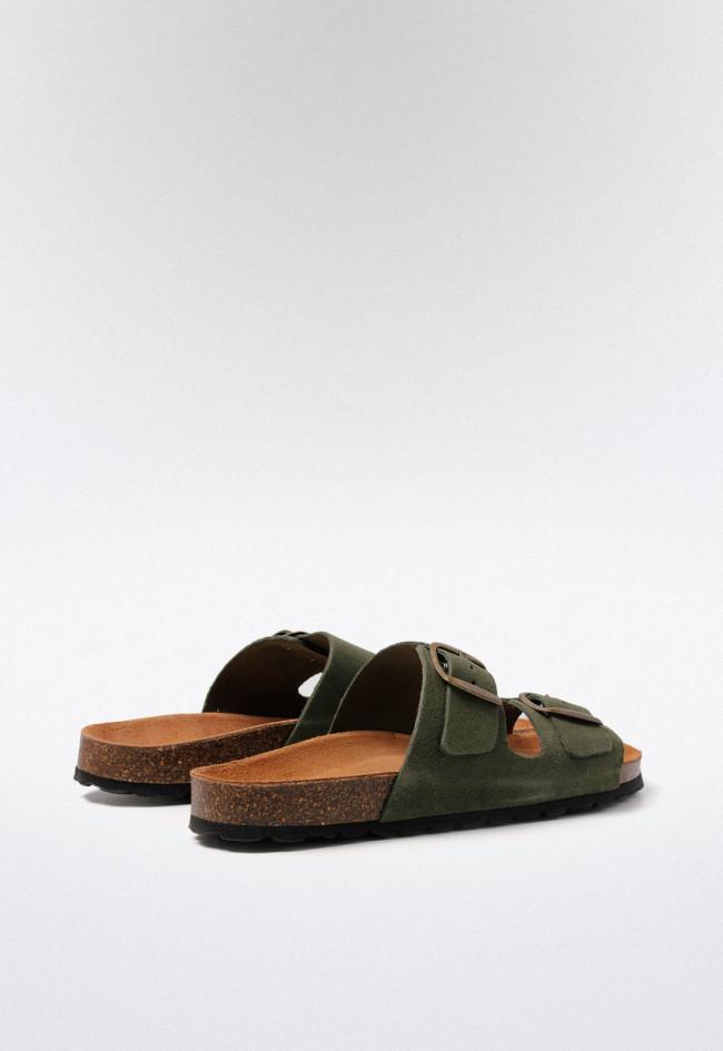 Sandalia hebillas de hombre verde VAS 3195