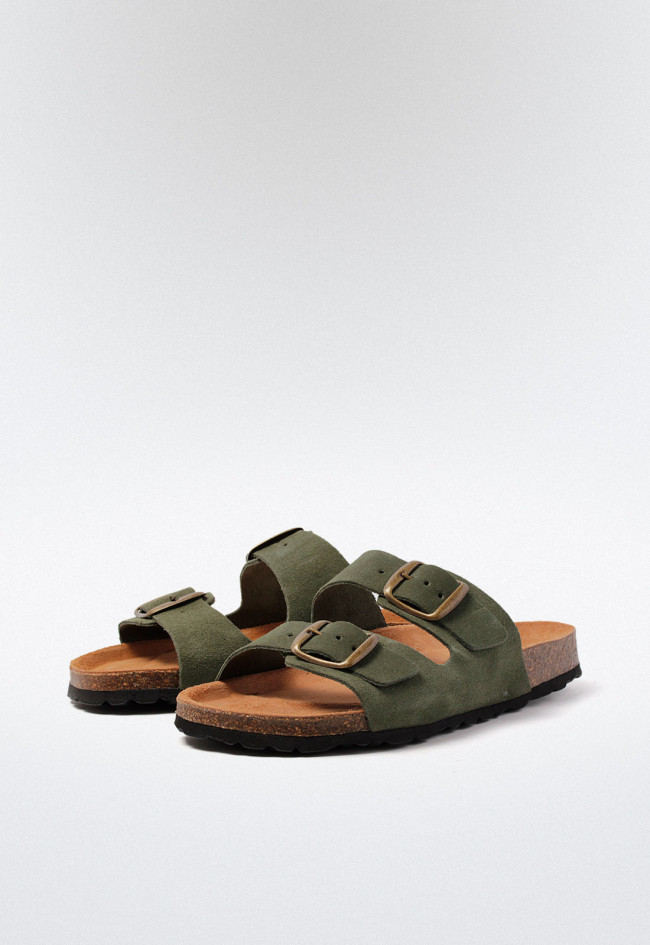 Sandalia hebillas de hombre verde VAS 3195