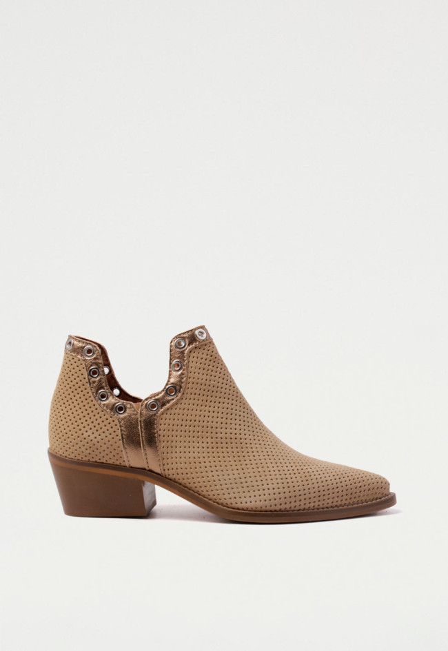 Botín campero de mujer tostado Glo 7087 - nayra