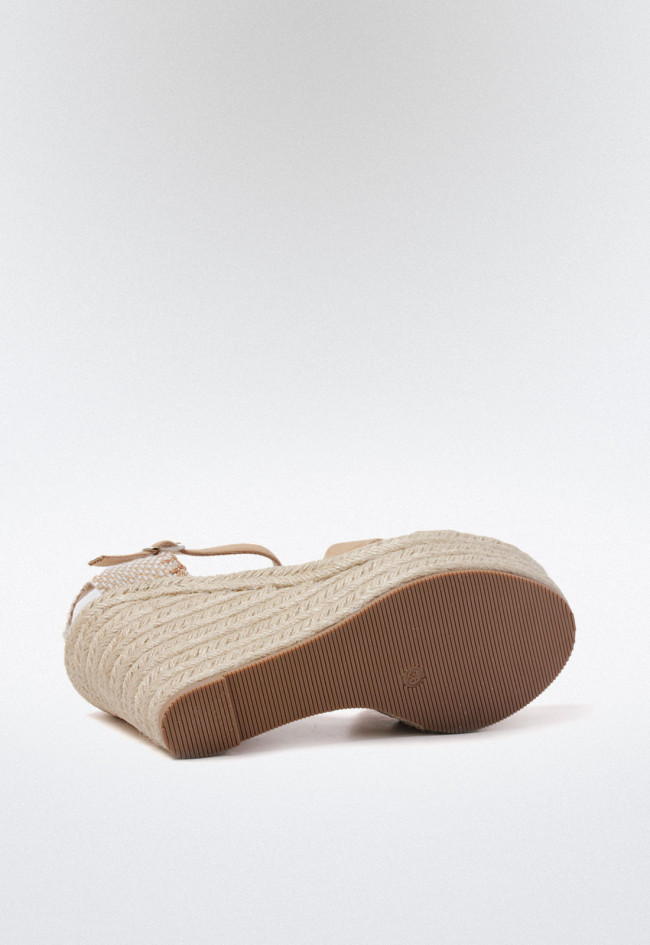 Sandalia esparto de mujer tostado Why Pink? m4335