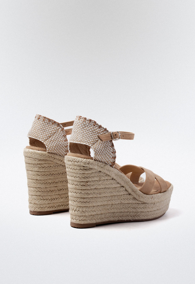 Sandalia esparto de mujer tostado Why Pink? m4335