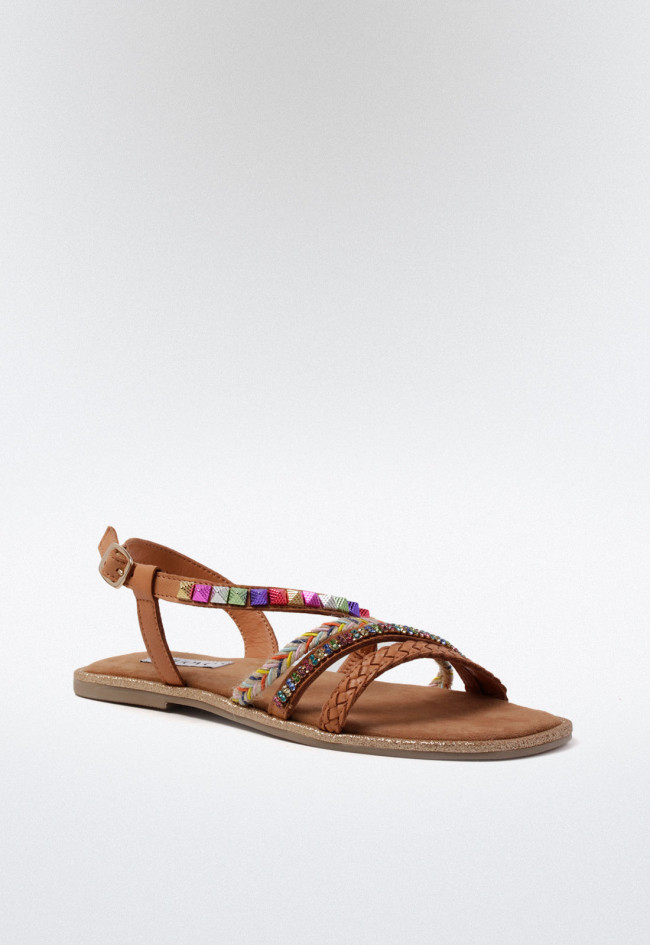 Sandalia tiras de mujer cuero VAS 966041