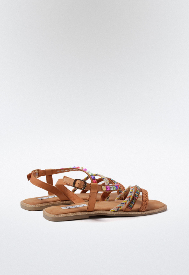 Sandalia tiras de mujer cuero VAS 966041