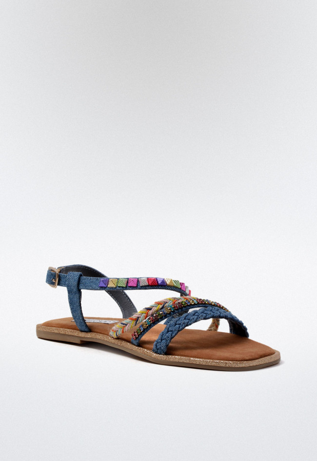 Sandalia abalorios de mujer jeans VAS 966041