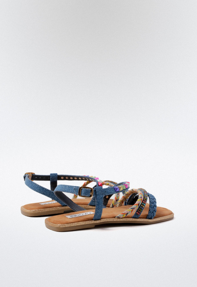 Sandalia abalorios de mujer jeans VAS 966041